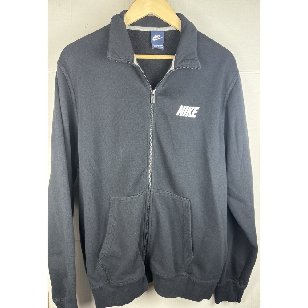 Nike Jacket Mens Size XXL Black Vintage Y2K Full Zip Up Sweater